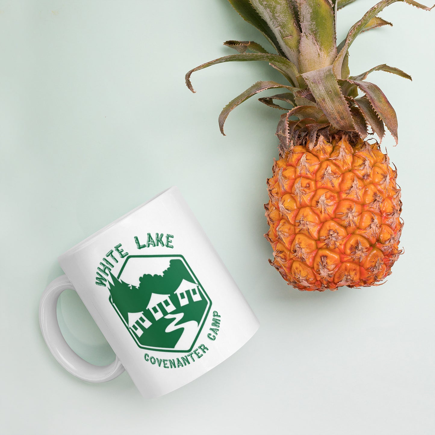 White glossy mug