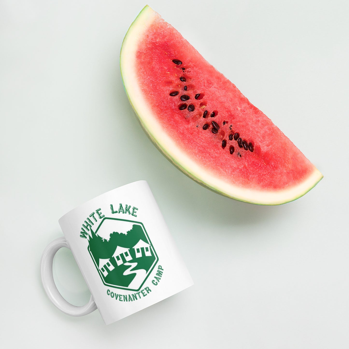 White glossy mug